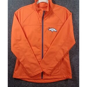 NFL Team Apparel Softshell Jacket Womens Size M Orange Excellent Full Zip Pocket